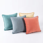 4pc Velvet Contrast Piped Cushion Cover