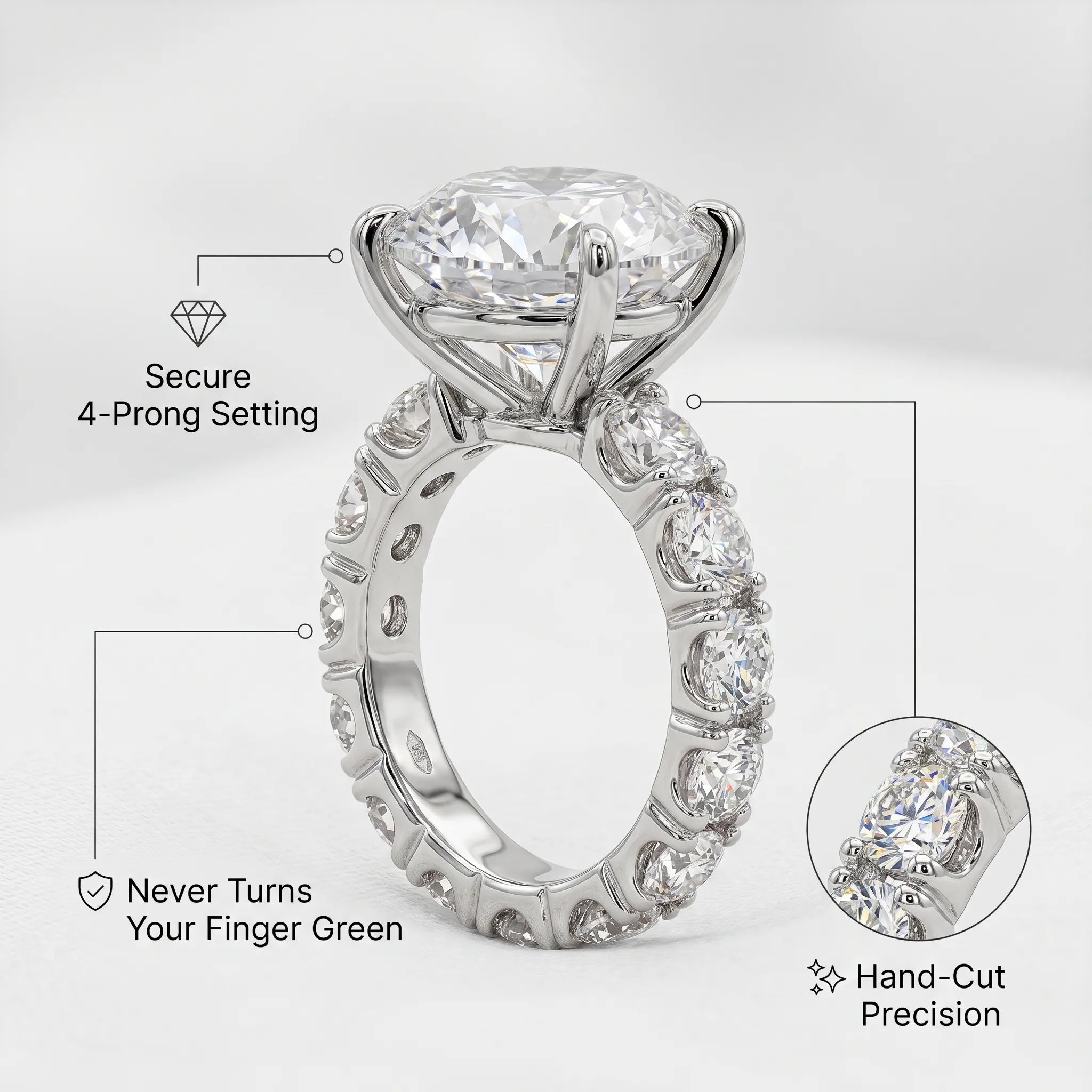 The 12-Carat Flawless Radiance Ring (Platinum Plated)-Last Day Sale🔥90% OFF