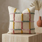 Tufted Plaid Textured Cushion Cover