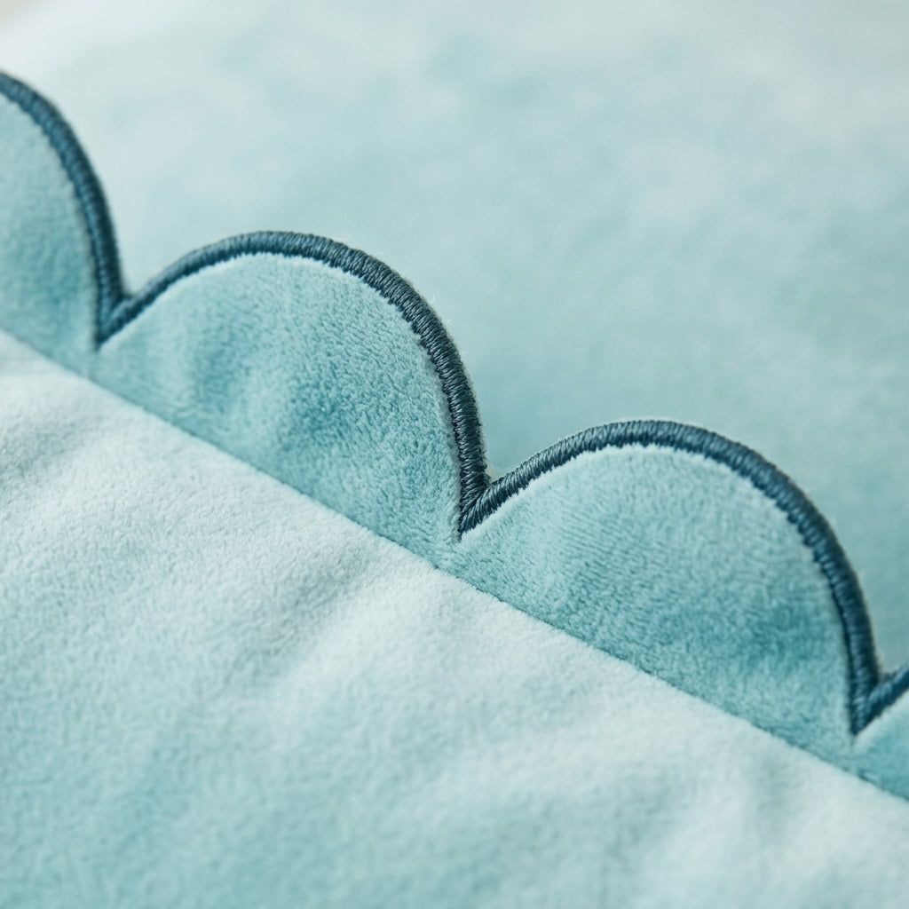 2pc Scalloped Velvet Cushion Cover