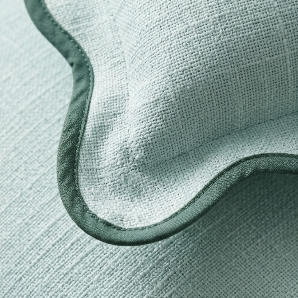 Scalloped Edge Linen Cushion Cover