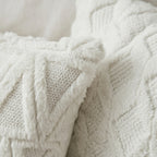 4pc Textured Faux Fur Geometric Cushion Cover