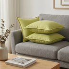 2pc Textured Linen Cushion Cover with Flange Edge