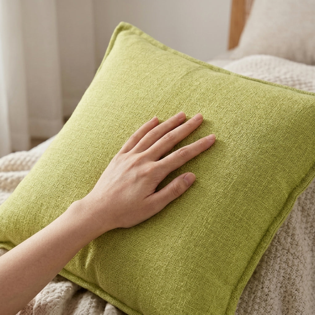 2pc Textured Linen Cushion Cover with Flange Edge