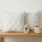 4pc Textured Faux Fur Geometric Cushion Cover
