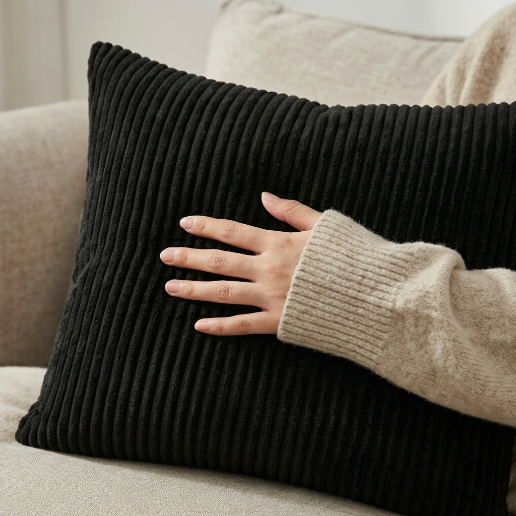 4pc Ribbed Corduroy Cushion Cover