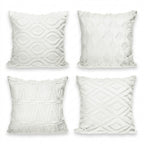4pc Textured Faux Fur Geometric Cushion Cover