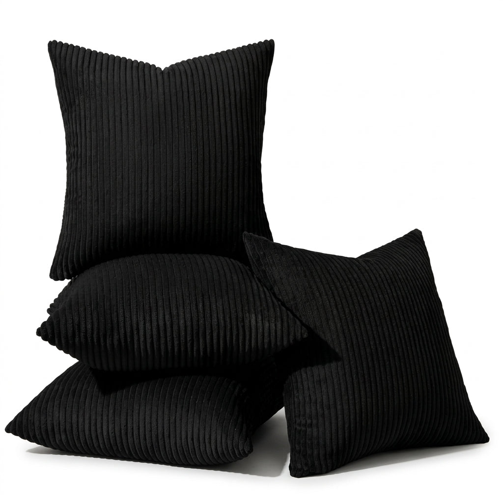 4pc Ribbed Corduroy Cushion Cover